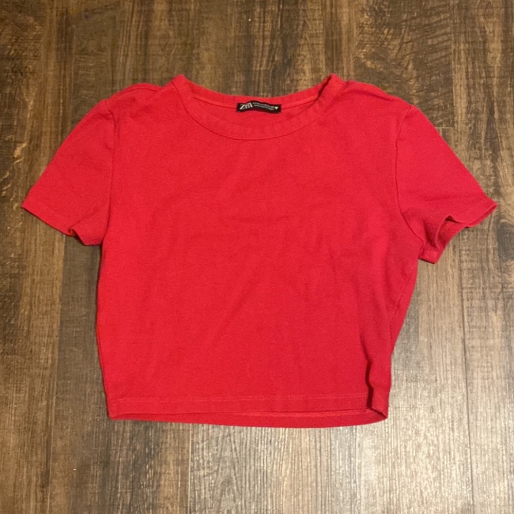ZARA Red Crop Top